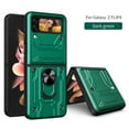 thumbnail image 1 of Cowithday Case for Samsung Galaxy Z Flip4 with Camera Cover & Kickstand, Slide Lens Protection 360°Rotate Ring Hybrid Rugged Bumper Shockproof Case Cover for Samsung Z Flip 4 5G 6.7" 2022, Green, 1 of 10