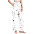 thumbnail image 2 of FORMRS Women's Pajama Pants with Pockets Soft Comfy Loungewear Sleep Bottom, Sizes S-2XL, Blue Cartoon Snowmen, 2 of 8