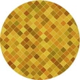 thumbnail image 1 of Ahgly Company Indoor Round Patterned Neon Orange Area Rugs, 3' Round, 1 of 6