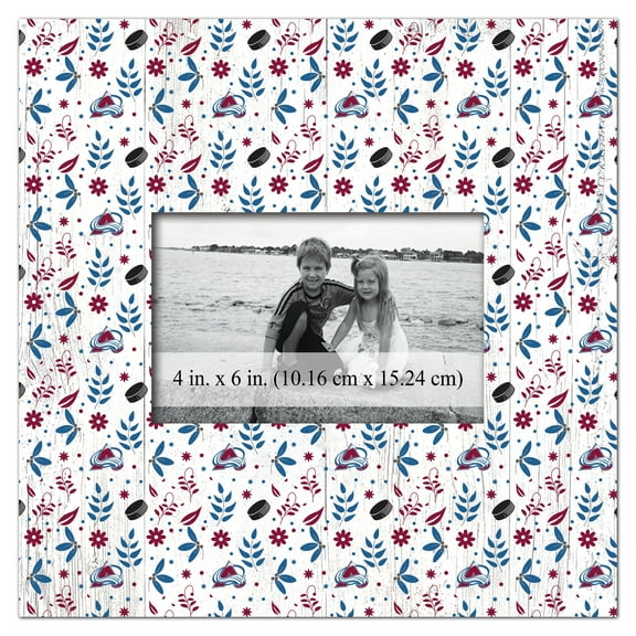 Colorado Avalanche 10'' x 10'' Floral Pattern Frame
