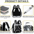 thumbnail image 4 of Airline-Approved Cat & Small Dog Backpack Carrier – Transparent Bubble Space Capsule Travel Bag for Hiking & Outdoor Use, 4 of 8