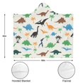 thumbnail image 3 of Wearable Blanket,Beige Cartoon Dinosaurs Palms Pattern Hooded Wearable Flannel Blanket for Adults & Teens,Winter Poncho Shawl Wrap Cape Cozy Anti-Pill,50"x60", 3 of 5