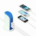 thumbnail image 3 of USB Charging Station Hub, Portable Smart 6A 30W 6 Port USB Wall Charger, Desktop Charging Multi Ports Rapid Adapter for Cellphones iPad iMac MacBook Camera PC & Laptop (BLUE), 3 of 5