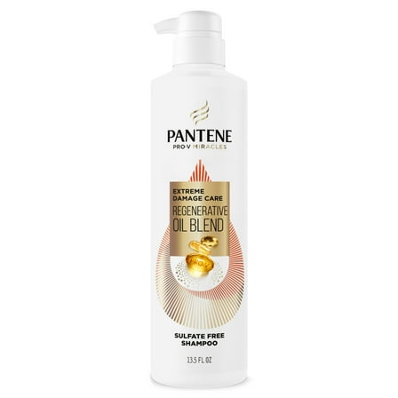 Pantene Pro-V Miracles Sulfate Free Shampoo, Extreme Damage Care Regenerative Oil Blend, 13.5 fl oz