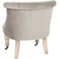 thumbnail image 3 of SAFAVIEH Carlin Classic Farmhouse Tufted Chair with Casters, Mushroom, 3 of 4