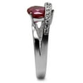 thumbnail image 5 of Womens Silver Rings High polished (no plating) 316L Stainless Steel Ring with AAA Grade CZ in Clear TK098, 5 of 5