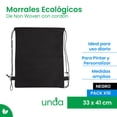 thumbnail image 2 of Pack de 10 Morrales | Bolsas Ecológicos de Non Woven con Cordón | Mochila para Gimnasio, Escuela y Viajes | Bolsa Deportiva | Medidas 33 x 41 cm | Ligeros y Resistentes | UNDA, 2 of 6