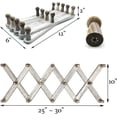 thumbnail image 3 of Expandable Wooden Coat Rack Hanger – Accordion Wall Mounted Pine Wood Hooks – Hand Made Vintage Expending Pegs – Hang Coat, Jacket, Hat, Leash, Towel, Mug, Bag – Distressed White, 3 of 3