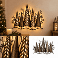 thumbnail image 6 of Christmas Metal Tree Forest Wall Decor Vintage Perforated Sculpture with Warm Lighting for Indoor Seasonal Wall Accent, 6 of 6