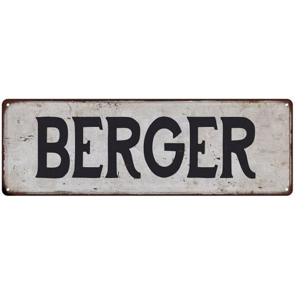 BERGER Vintage Look Rustic Chic Metal Sign 8x24 108240036544