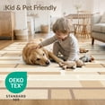 thumbnail image 4 of ODIKA 6'x9' Beige Cream Bleached Oak Geometric Washable Area Rug Modern Blocks with Subtle Elegance Non-Slip, Easy Care, for Family Room, Living Mater Bedroom, 4 of 7
