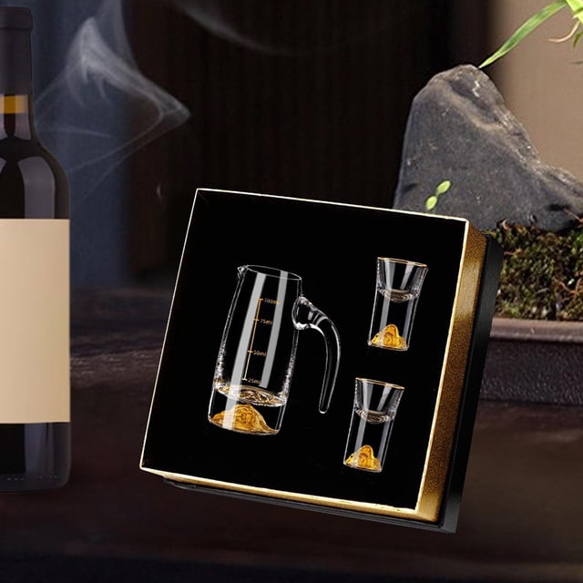 Juego de vasos de papel de aluminio dorado para regalo, juego de vasos de garrafa, dispensador de vino, vasos de papel de aluminio dorado, vajilla de perfecl Dispensador de vino