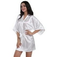 thumbnail image 2 of Dengjunhu Women Satin Robes Sexy Silky Bathrobe Lace V-Neck Bridesmaid Bride Party Robe Soft Sleepwear, 2 of 5