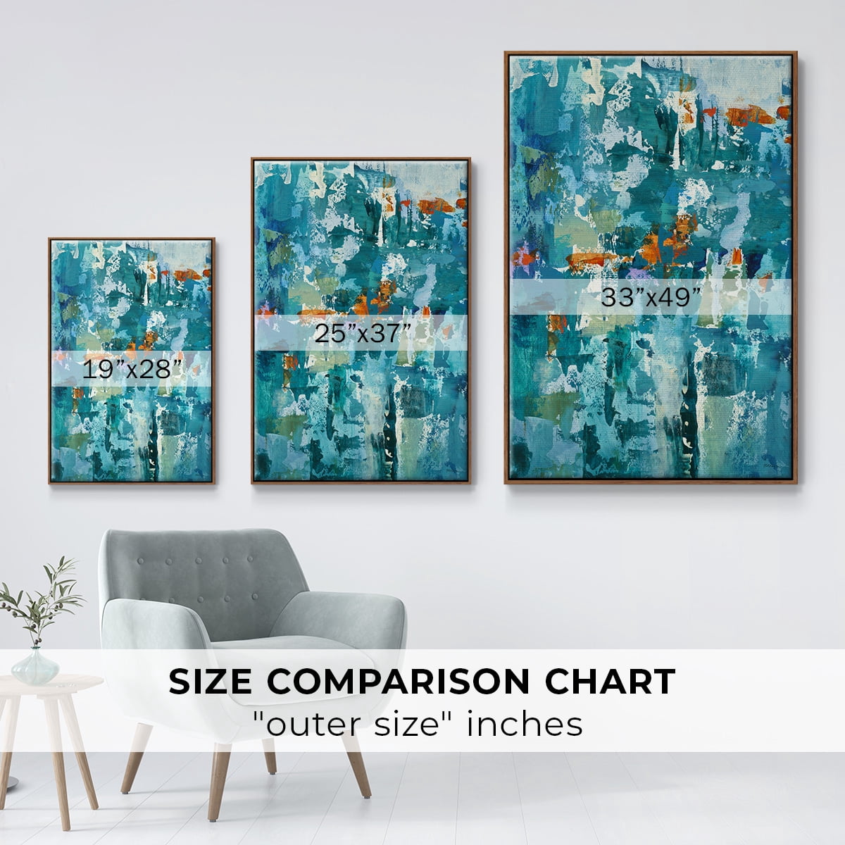 Reticent I Framed Premium Gallery Wrapped Canvas - Ready to Hang - 25 x 37 - Walnut Floating Frame