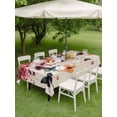 thumbnail image 5 of 60x84 Inch Outdoor Tablecloth with Umbrella Hole Zipper Rectangle Flowers Butterfly Rectangular Tablecloths Outside Waterproof Vintage Rustic Ombre Spring Floral Patio Table Cover for Picnic Party, 5 of 8