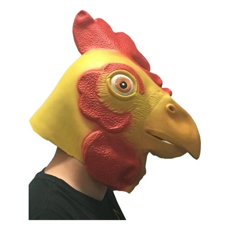 Adults Funny Rooster Chicken Animal Full Overhead Latex Mask Costume Accessory