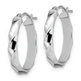 thumbnail image 5 of Diamond2Deal 14K White Gold Polished Twisted Oval Hoop Earrings for Women (L- 0.87 inch, W- 0.67 inch), 5 of 6