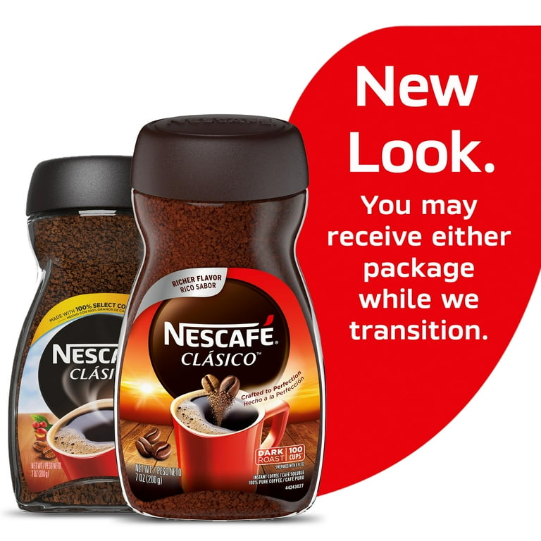 NESCAFÉ CLÁSICO Instant Coffee, Dark Roast, 1 Jar (7 Oz