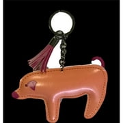 Fluffy Layers 250728 4 x 4 in. PVC Chicken Key Chain with Tassel, Pink & Coral