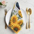 thumbnail image 2 of Bathing Roosters Cloth Napkins, Farmhouse Sunflower Vintage Burlap Washable and Reusable Dinner Napkins Set of 8, Table Napkin for Kitchen Party Birthday Wedding Hotel Housewarming 20"x20", 2 of 9