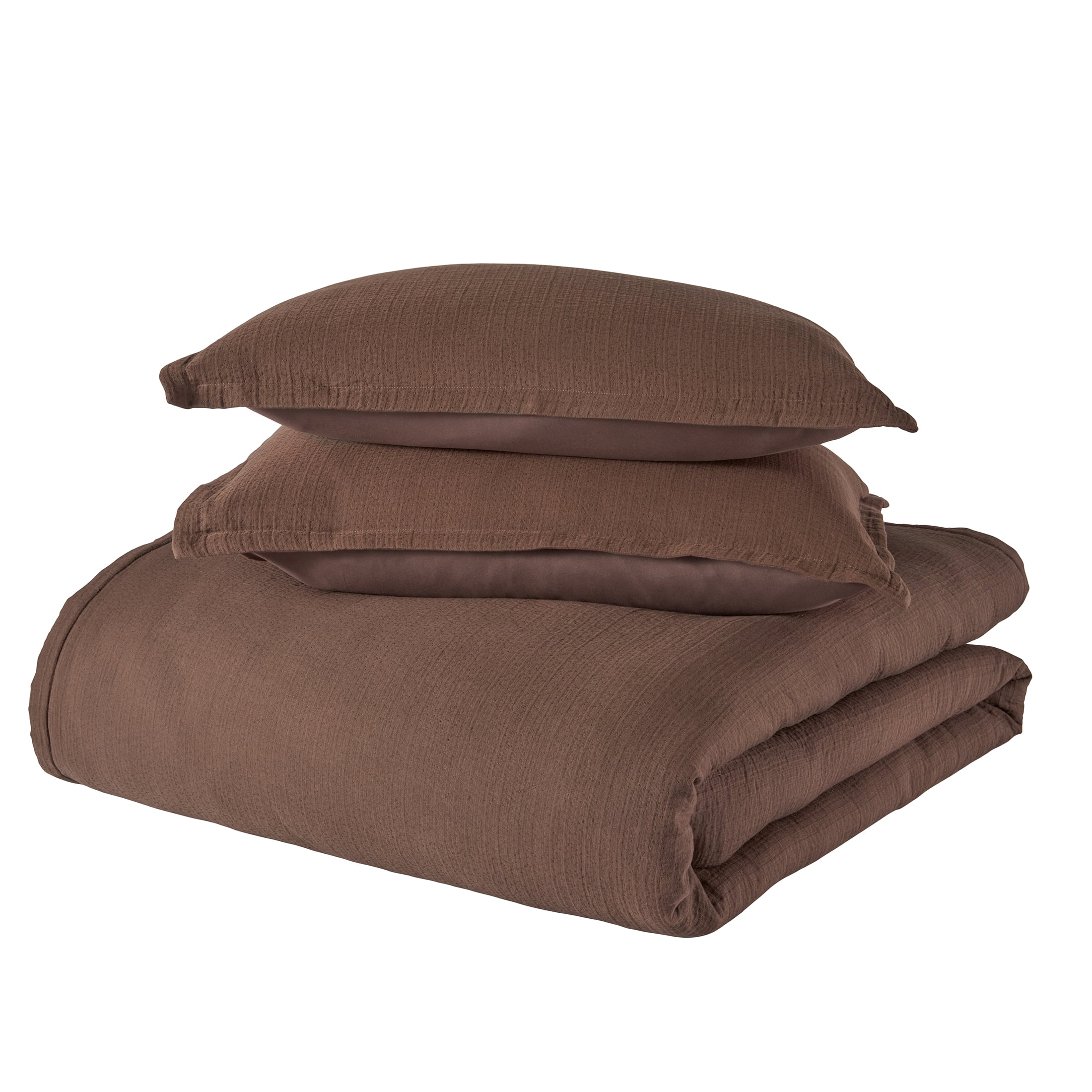Better Homes & Gardens All-Season King Comforter Set, 3-Piece Brown Gauze