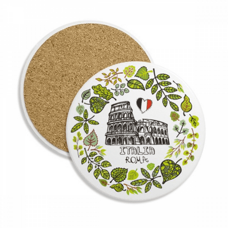 

Colosseum Roma Italy Illustration Coaster Cup Mug Tabletop Protection Absorbent Stone