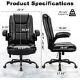 thumbnail image 2 of Vitesse Big and Tall Office Chair Ergonomic Black Leather Desk Chair Comfortable and Stylish Set of 1, 2 of 7