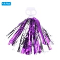 thumbnail image 3 of PET Cheerleading Pom Poms with Finger Holes for Sport Team Spirit Fun Dance Stage Events, Purple Silver 4 Pack, 3 of 6