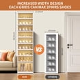thumbnail image 2 of - Foldable Shoe Rack Organizer for Closet Pairs Collapsible Plastic Shoe Shelf Large Shoes Cabinet with Door Clear Stackable Storage Box Easy Assembly, 2 of 6