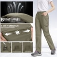 thumbnail image 3 of POENTAB Women's Hiking Pants Convertible Quick Dry Stretch Lightweight Zip-Off Outdoor Pants with 6 Deep Pockets Green, 3 of 7