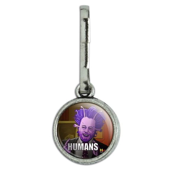 Human Aliens Guy History Meme Antiqued Charm Clothes Purse Suitcase Backpack Zipper Pull Aid