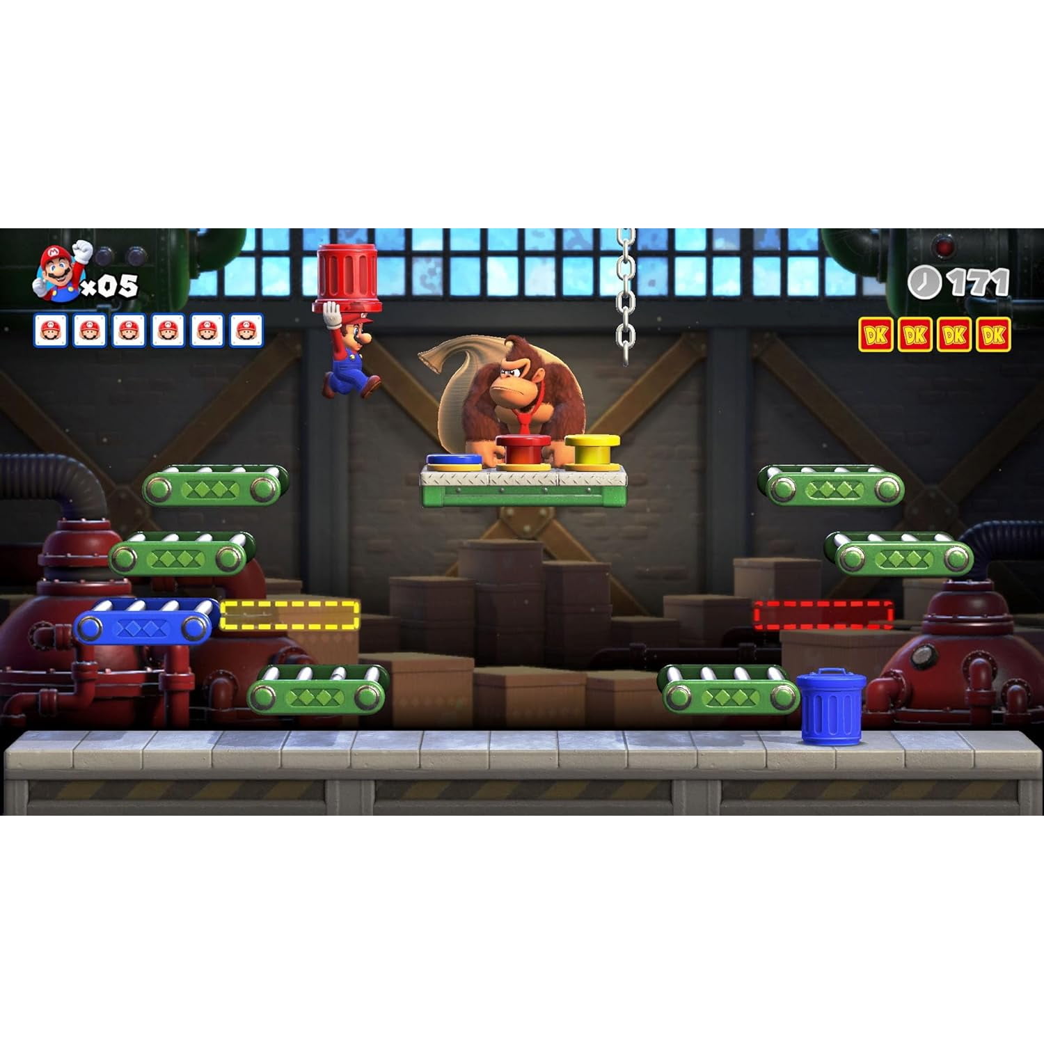Nintendo Switch White OLED Console with Mario vs. Donkey Kong, MightySkins Console and Controller Skin Voucher, and 1 Year CPS Extended Warranty