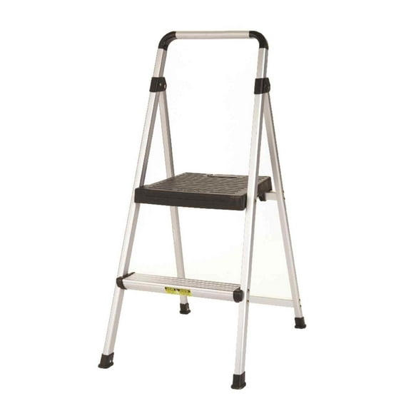 COSCO 2-Step Aluminum Stool - Foldable, Lightweight - Silver — Residential Use, Standard Application