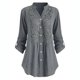thumbnail image 1 of Blusa de manga larga con cuello en V y botones de encaje para mujer, talla grande, liquidación, Giftesty, 1 of 4