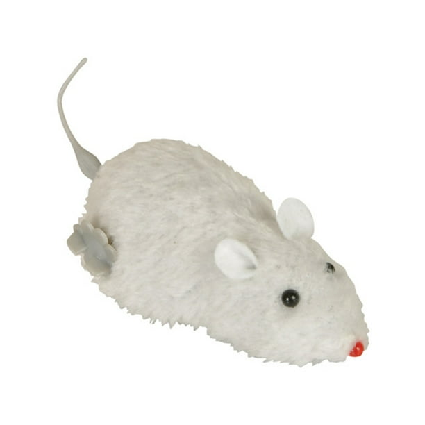 White Windup Wind Up Prank Animal Lab Mouse Rat Toy Decoration