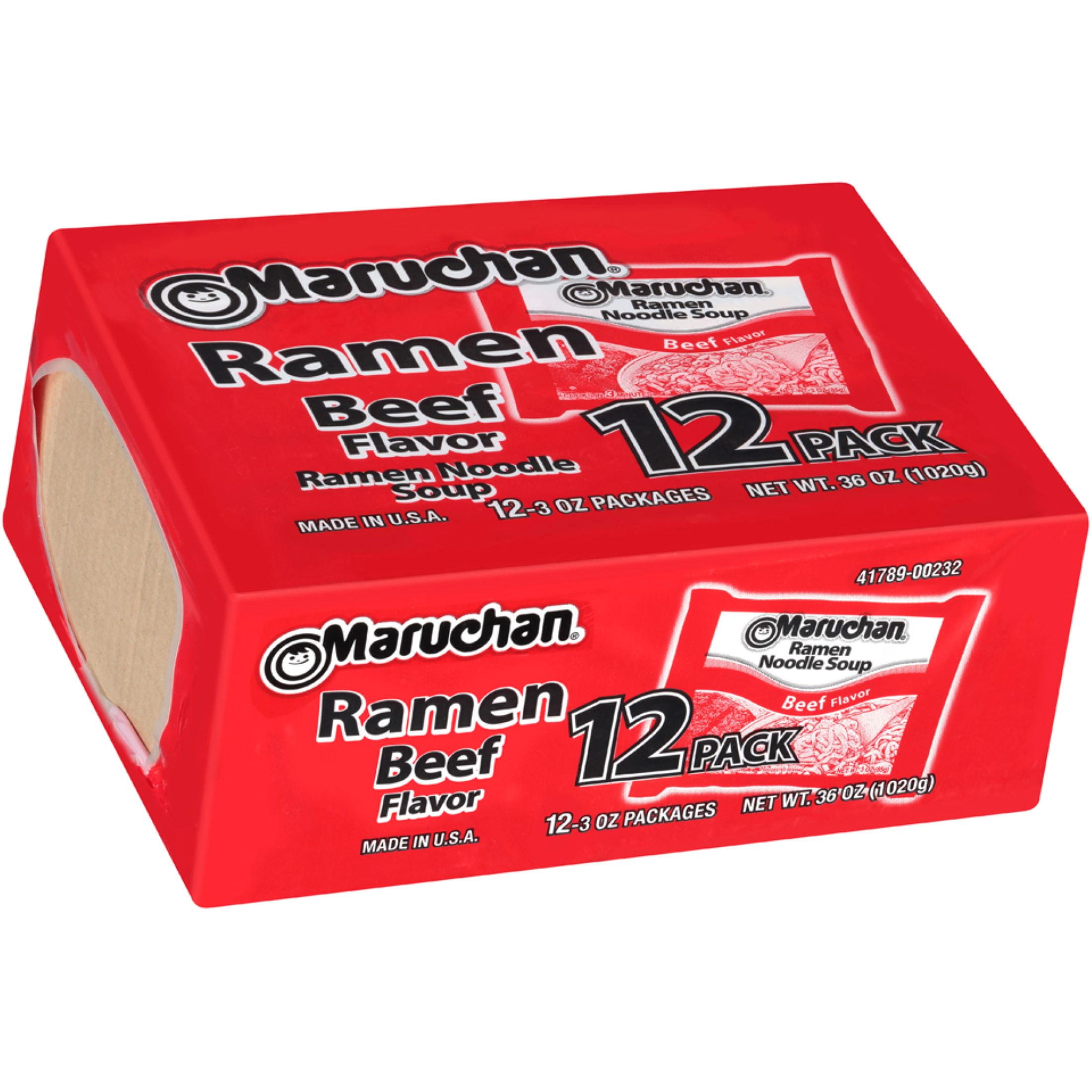 (24 pack) Maruchan Ramen Noodle Soup, Beef Flavor Instant Noodles, 3 oz, Pack of 12