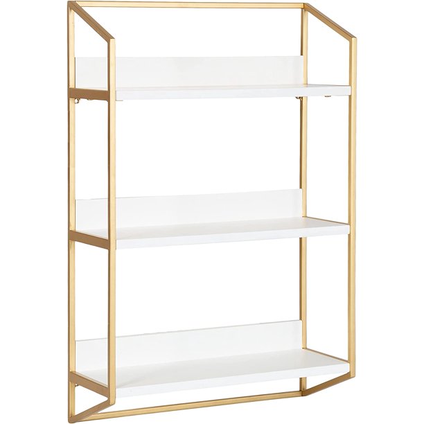 Hylton Modern Glam 3Tier Floating Wall Shelf for Display and Storage
