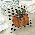 thumbnail image 4 of Fall Decor Pillow Covers 16x16 Set of 2, Polka Dot Orange Pumpkin Pattern Decorative Throw Pillows Linen Autumn Thanksgiving Cushion Pillow Covers for Sofa Couch Outdoor Decor, 4 of 6