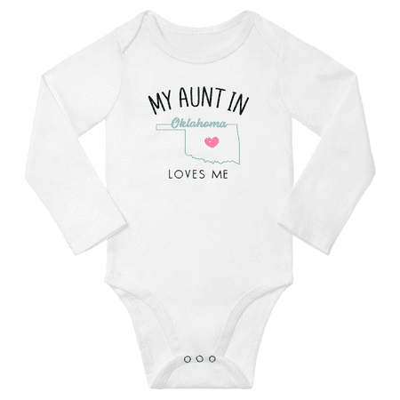 

My Aunt In Oklahoma Loves Me Baby Long Short Sleeve Romper Bodysuits 18-24 Months