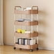 thumbnail image 5 of Carrito de Cocina de 4 Niveles de Plástico con Reposabrazos, Estantes Ventilados, Ruedas Móviles, Organizador Multiusos para Baño, Sala de Estar, 99x35x22cm, 5 of 6