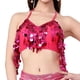 thumbnail image 2 of Top corto con borlas para danza del vientre profesional, disfraz de danza del vientre, sujetador con purpurina para mujer Rosa roja, 2 of 8