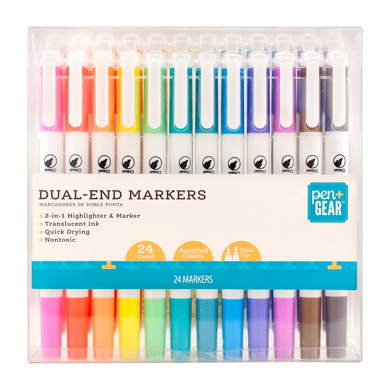 Pen+Gear Dual-Tip Markers, Fine and Chisel, 24 Count photo 6