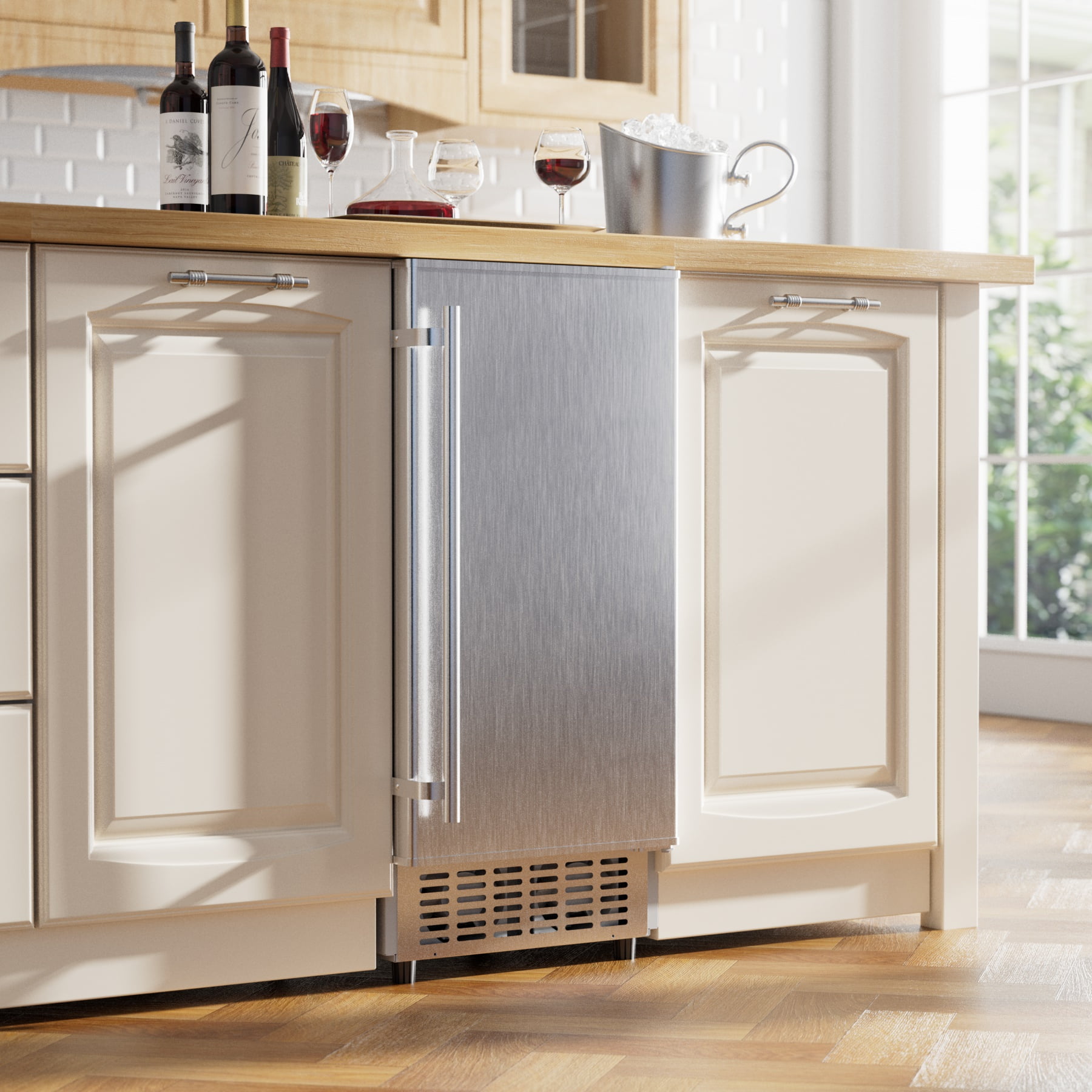 Coolake 15 Inch 80lbs/Day Built-in Ice Maker, Stainless Steel Undercounter Ice Machine, 25lbs Storage