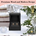 thumbnail image 4 of Novel Box Black Wood Jewelry Box for Earring 2.25X2X1.87 Inches with Black Inside - Wooden Gift, 4 of 8