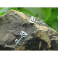 thumbnail image 3 of 14K White Gold Post & 925 Sterling Silver 5MM Round Cut Lab Created Moissanite Diamond 3-Prong Martini Style Stud Earrings 1.0ct, 3 of 8