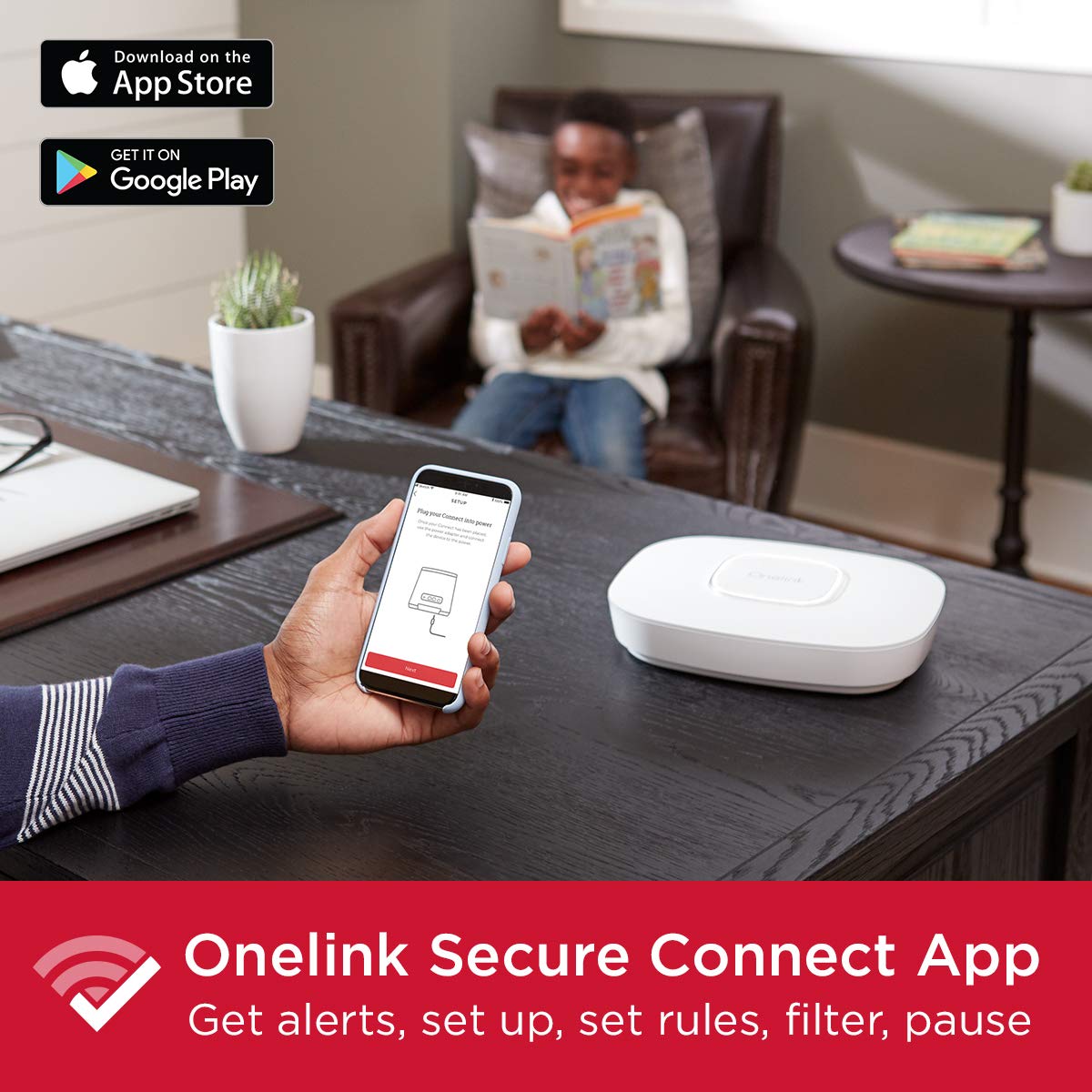 Onelink Secure Connect | Tri-Band Mesh Wifi Router System | Whole Home Wifi, Coverage Up to 2,500 Square Feet