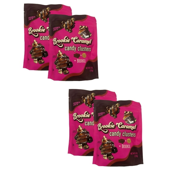 Trader Joe’s Brookie Caramel Candy Clusters – Milk Chocolate with Brownie & Cookie Pieces, 6 oz Each (Pack of 4)