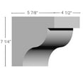thumbnail image 2 of Ekena Millwork 4 1/2"W x 5 7/8"D x 7 1/4"H Traditional Corbel, 2 of 5