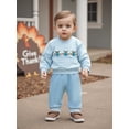 thumbnail image 3 of Miaouyo Toddler Baby Girls Boys Thanksgiving Outfit 3 6 12 18 24 Months 2T 3T Turkey Embroidered Plaid Long Sleeve Sweatshirt with Pants, 3 of 9