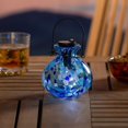 thumbnail image 2 of Evergreen Aqua Confetti Solar Lantern Small- 4 x 5 x 4 Inches Decorative Indoor and Outdoor Lighting, 2 of 2